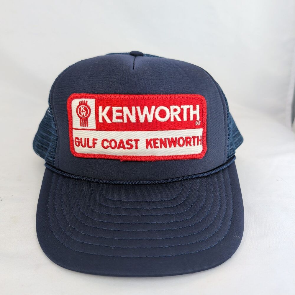 Kenworth Gulf Coast Trucker Hat Vintage Otto Cap Snapback Mesh Patch Logo Navy B